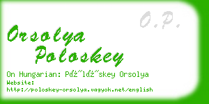 orsolya poloskey business card